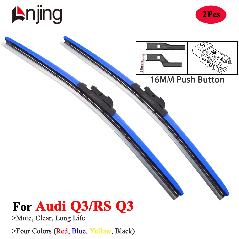 LNJING Colorful Wiper Blades For Audi Q3 RSQ3 Sportback S Line SUV 8U F3 2011 2014 2016 2019 2020 2022 2023 2024 Car Accessories