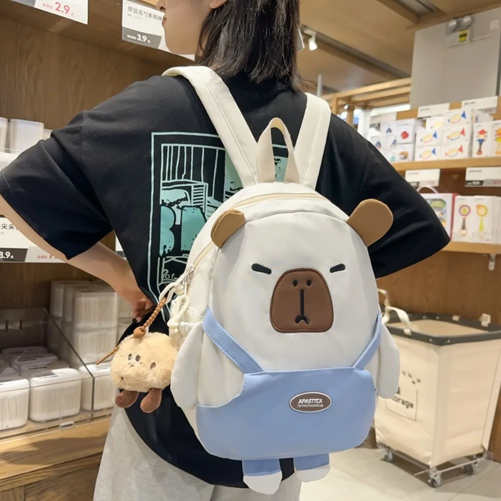 Nova grande capacidade capivara mochila kawaii multicolorido mochila escolar das crianças de alta qualidade saco capibala estudante