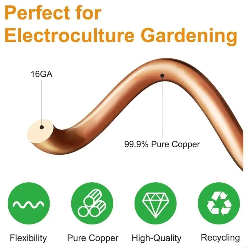 Copper Garden Stakes For Enhances Plant Growth With Electroculture Technology 30cm Height For Vegetables And Flower B03E