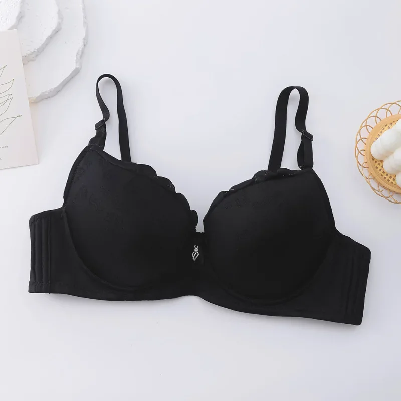 Women Push Up Bra Breathable Underwear Sexy Lace Adjustable Bralette Steel Soft Ring Gather Lingerie BC Cup sostenes de mujer