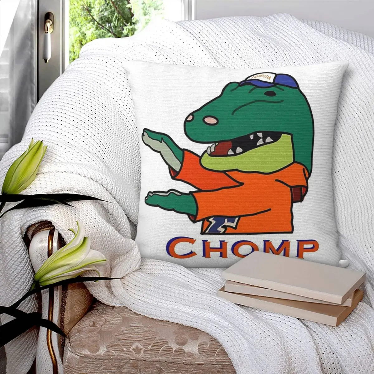 Albert Gator Square Pillowcase Pillow Cover Polyester Cushion Zip Decorative Comfort Throw Pillow for Home Living Room