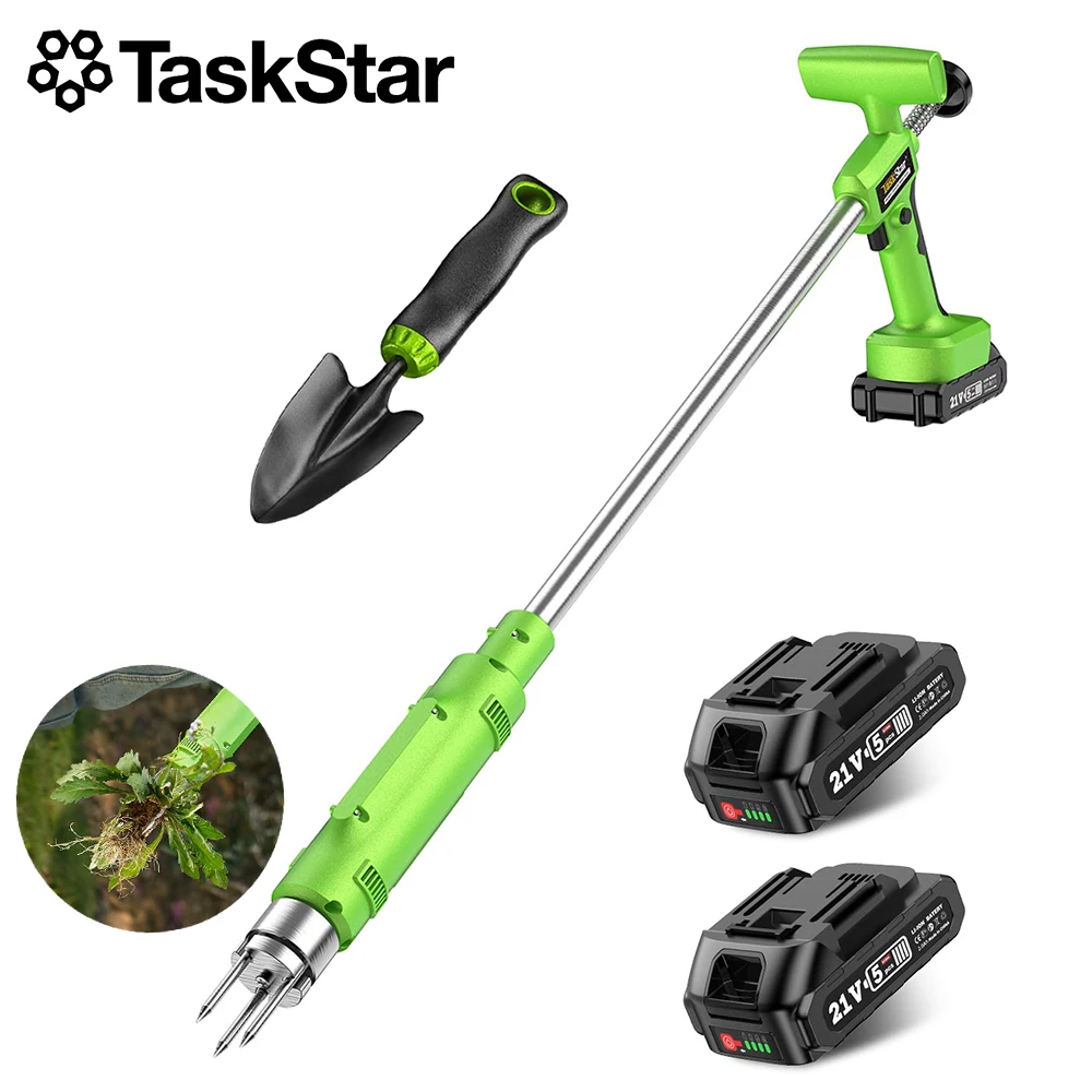 TaskStar Electric Weed Puller 20000RPM High Torque Motor Handheld Stand Up Weeding Tool 3-claw Steel Head Garden Weeder for Makita 18V Battery Pin