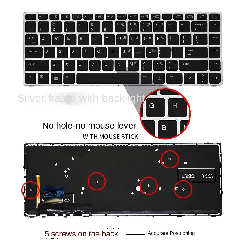 

Suitable for replacement HP EliteBook Folio 9470 9470M 9480 Laptop keyboard