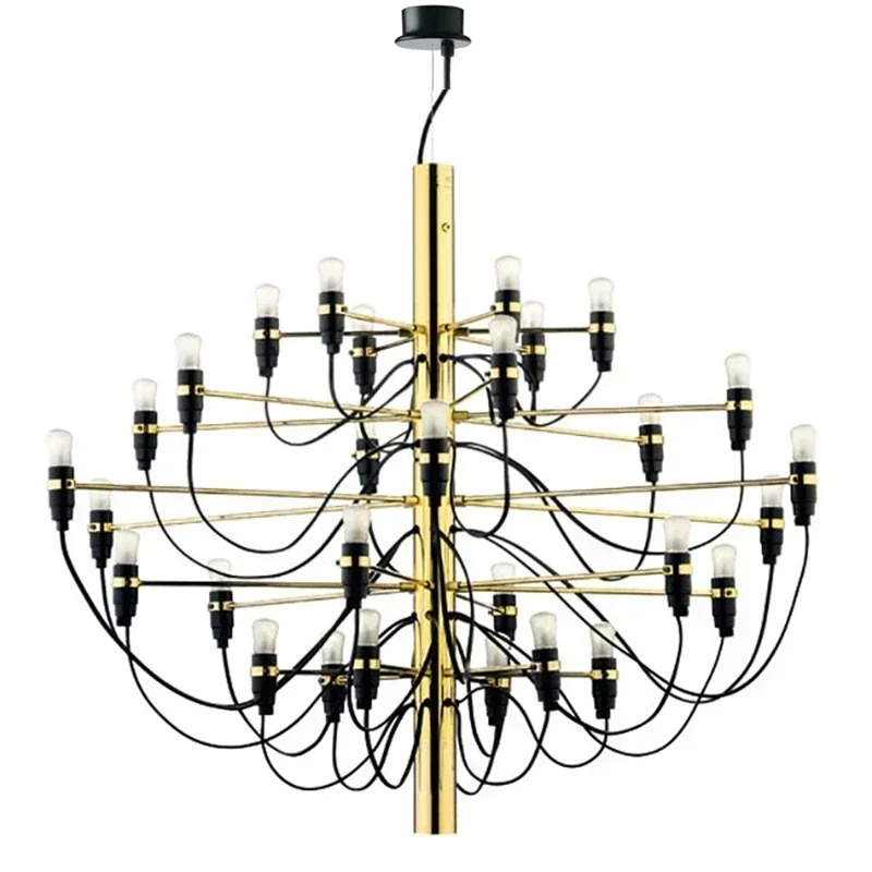 

Gino Sarfatti 2097 Chandelier 50 Heads Gold Silver Pendant Lights Living Room Hotel Bedroom Decor Kitchen Suspension Lamp