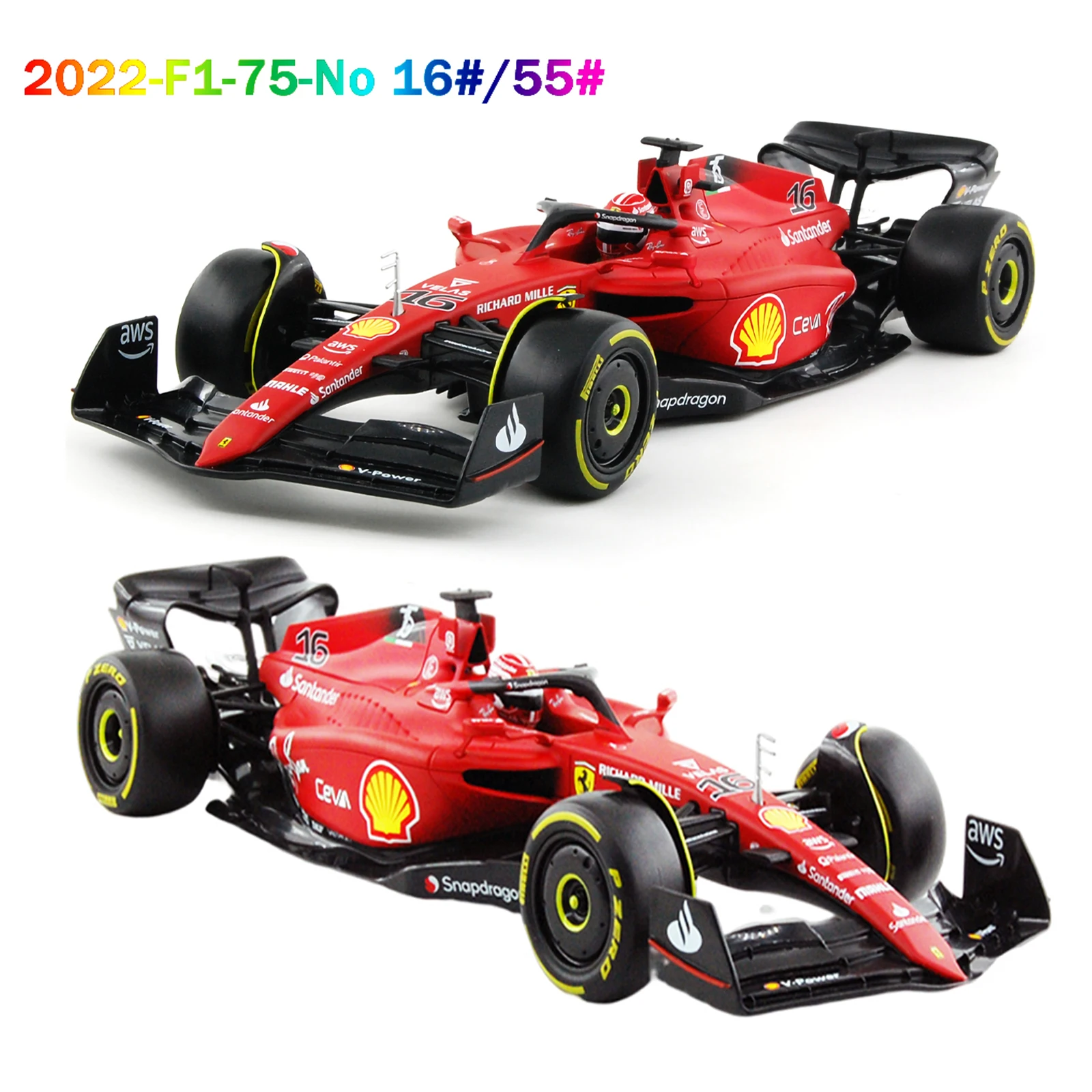 Bburago 1:18 new 2022 F1-75 F1 Racing #16 Charles Leclerc Formula Car Static Die Cast Vehicles Collectible Model Car Toys