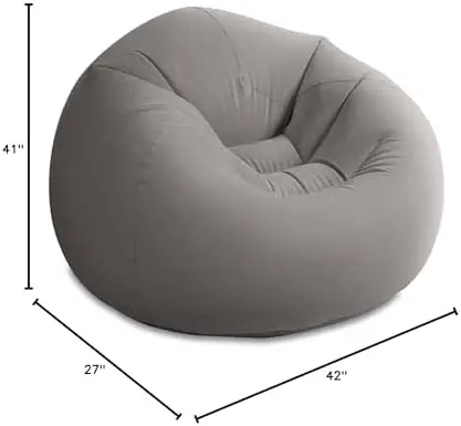 Beanless Bag Inflatable Lounge Chair for Adults, 6-Pack | 68579EP - Durable Vinyl with Corduroy Texture - Feels Like a