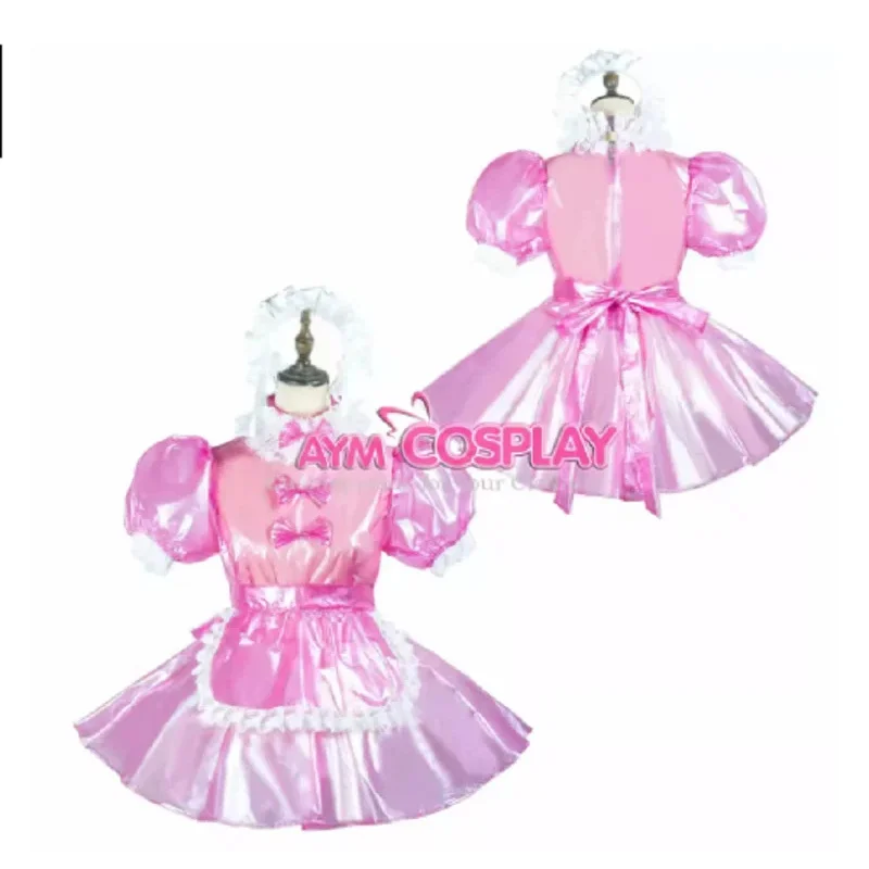 ﻿ transparent pvc sissy dress hptpink transparent
