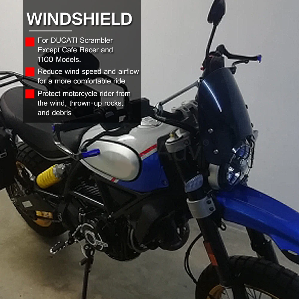 Windscreen Windshield For Ducati Scrambler 400 803 2015-2020 Street Classic Desert Sled Motorcycle Sport Fly Screen Nose Fairing