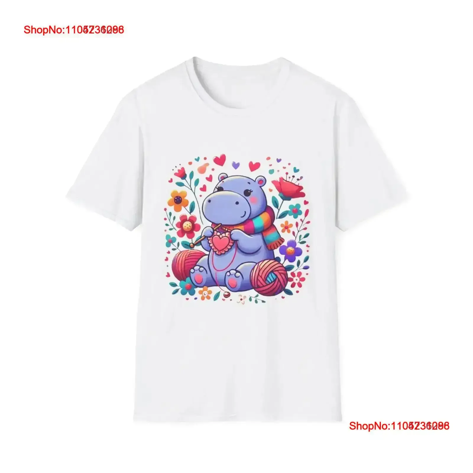 

2025 Valentine Hippo Crocheting T Shirt vintage Washed streetwear Casual Comfortable Versatile Breathable Soft Stretched homme