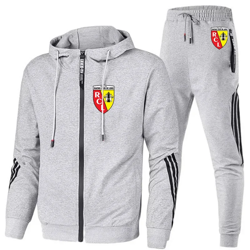 Euro Club Rc Lens Printed Men Casual Set Spring Autumn New Sportswear Hoodies Pants 2PCS Sets Hip Hop Street Loose Tracksuits