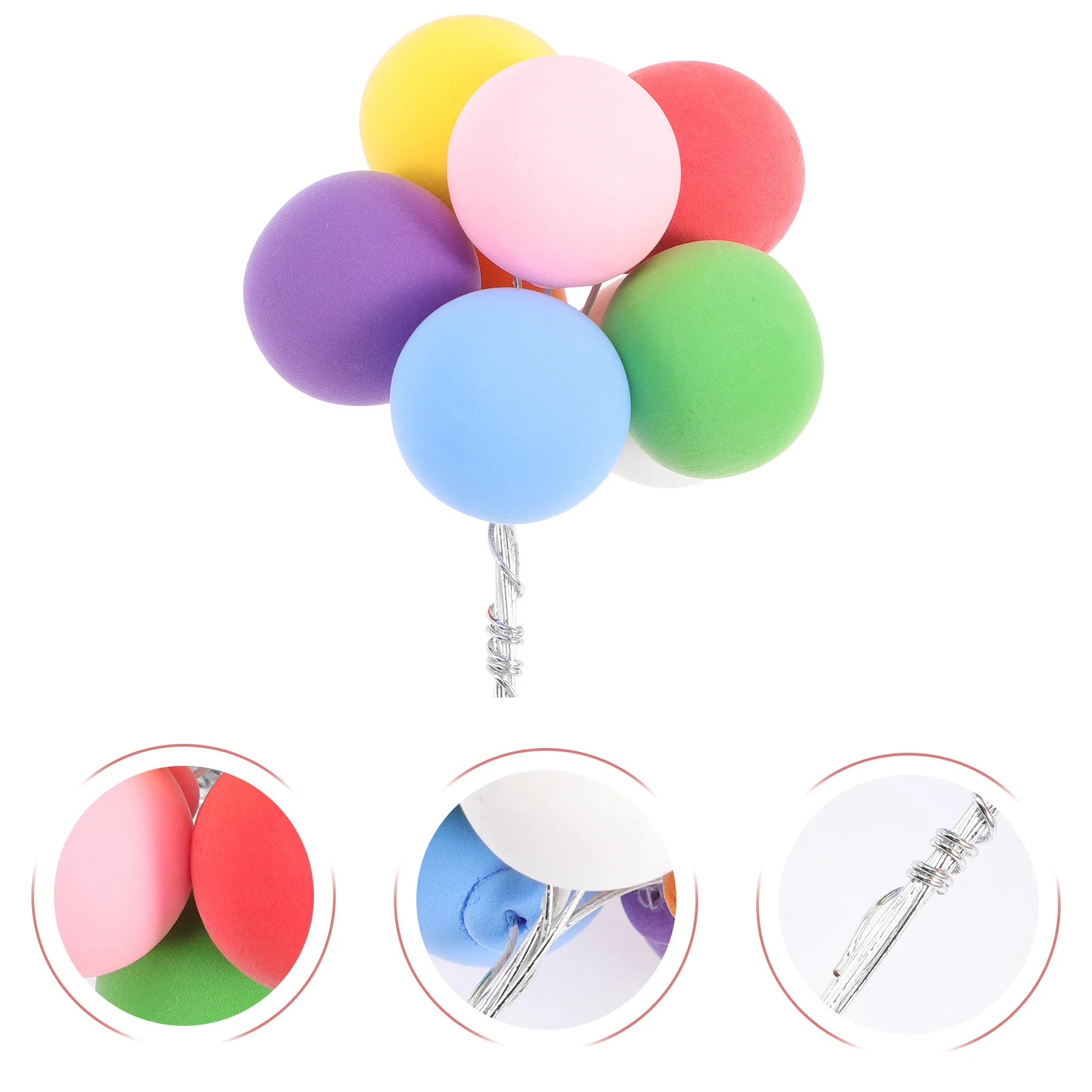

4Pcs Balloon Cake Decorations Beautiful Balloon Cupcake Toppers for Birthday Wedding Festival Cake Decor Supplies