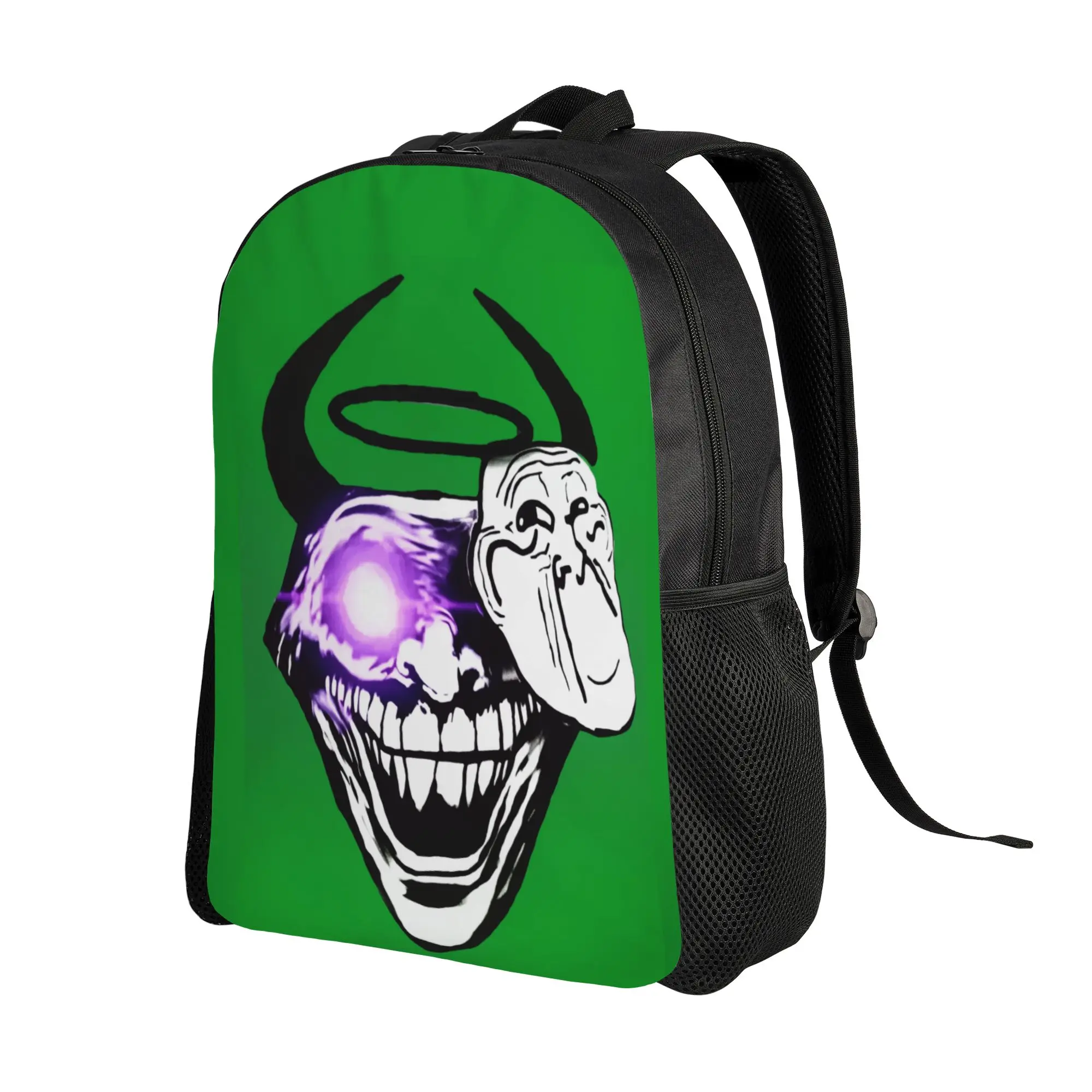 Trollface Rage Comic Meme Image Of A Character Backpack Women Big Backpacks Streetwear High School Bags University Rucksack