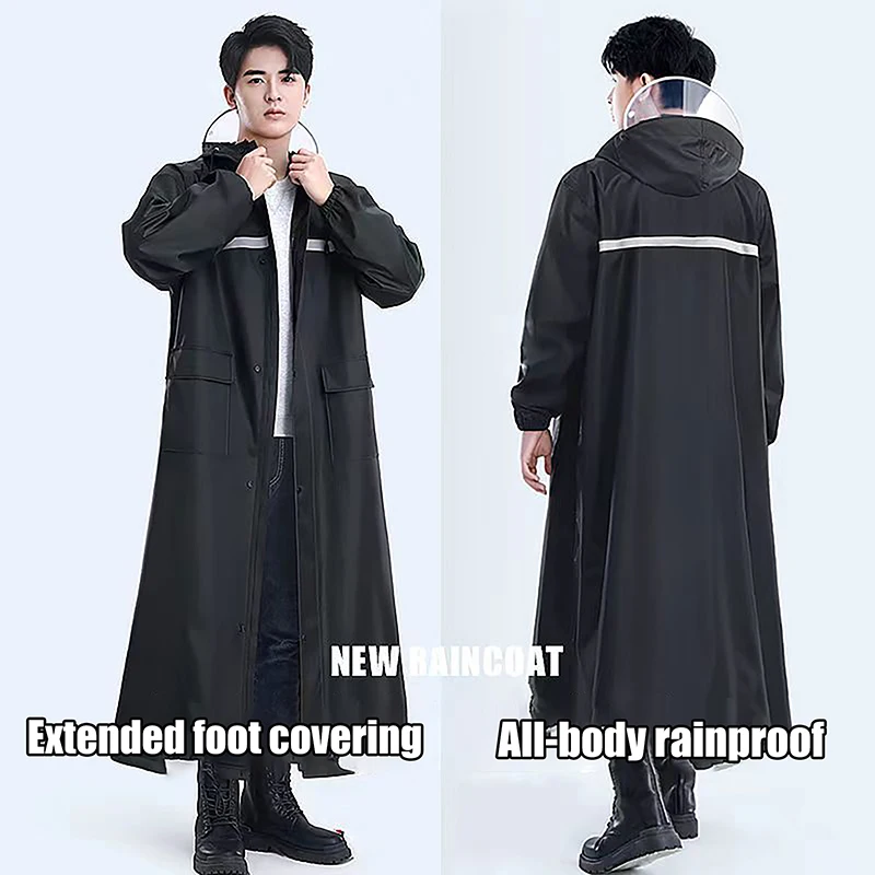 

Motorcycle Rider Raincoat Long Thicken Oxford Waterproof Rain Coat Unisex Camping Rainwear Riding Anti Storm Body Labor Poncho