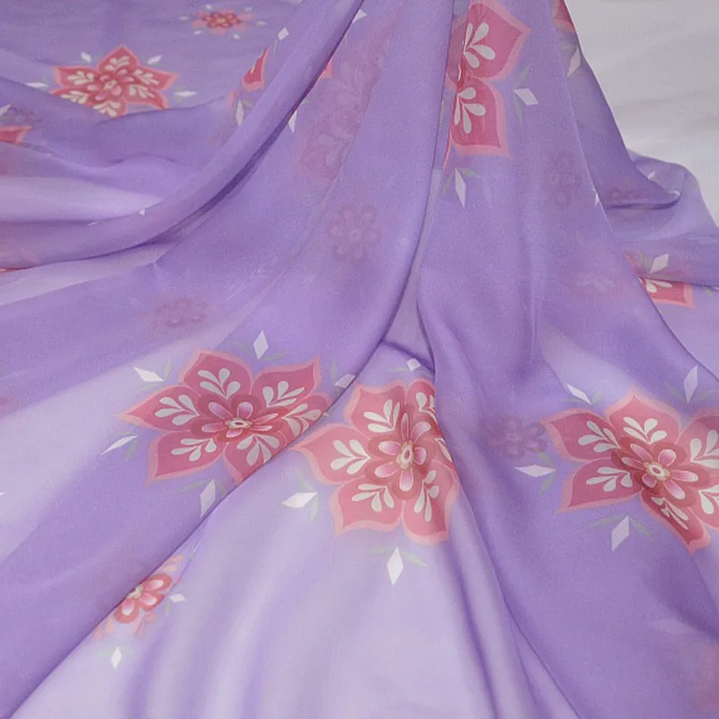 

Floral Hanfu Chiffon Fabric Organza Tulle Designer Fabric Chinese Hanfu Sewing Dance Dress Hanfu Costume Background Decor