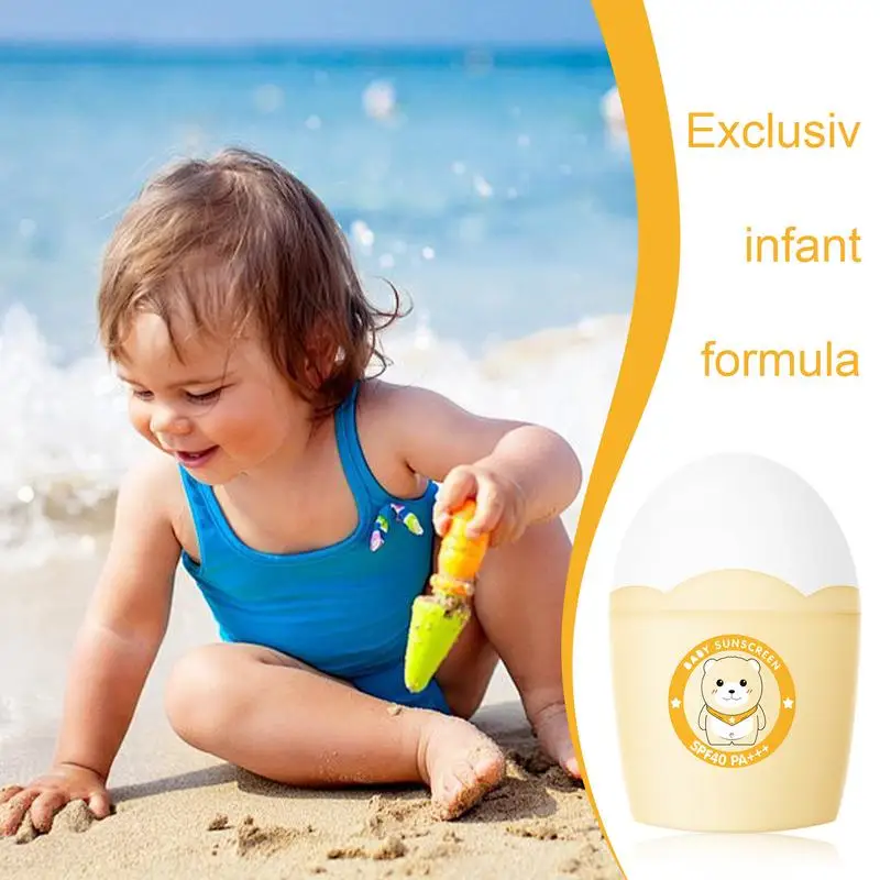 Baby Sunscreen Sun Cream Kids Physical Sunblock With Cushion Design Light & Breathable Kids Face Sunscreen For Travel Swimming