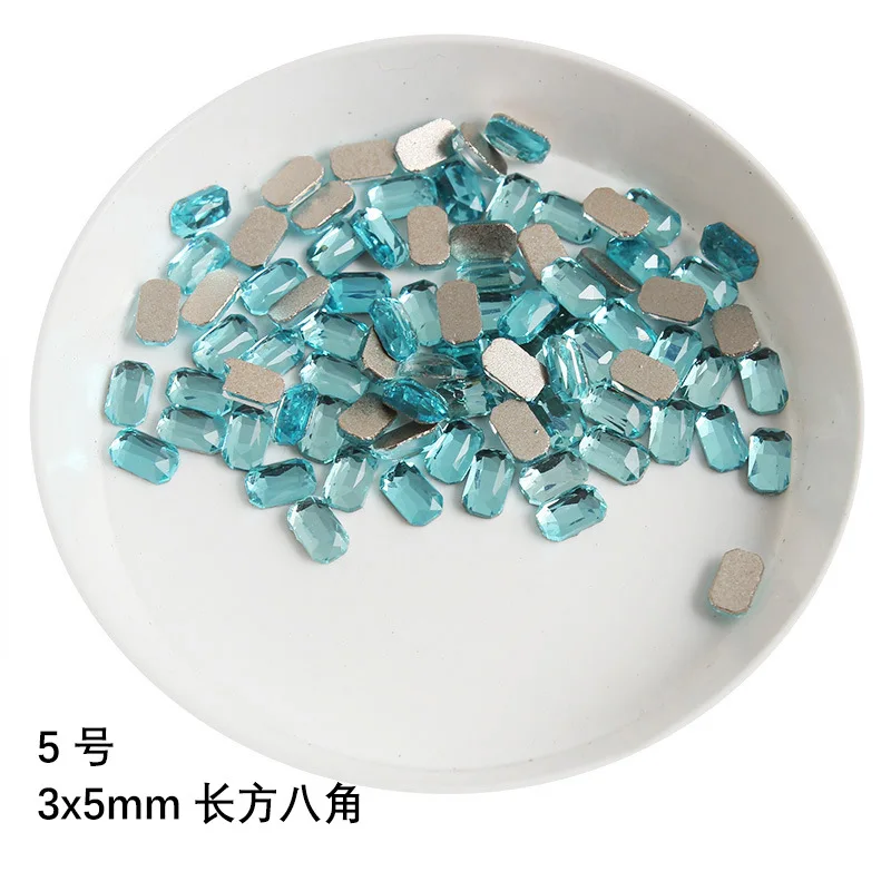 wholesale Lake blue multi style Flat Back Nail Rhinestone  Special Shaped Crystals Art Stones 3D Personalized Decoration