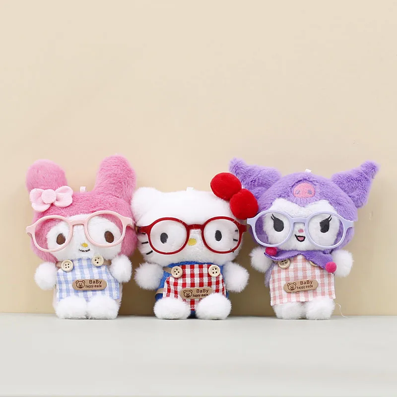 

Hello Kitty Cosplay Costume Pouch with Kuroshitsuji Plush Keychain Melty Playdoll Bag Accessory KT Cat Doll