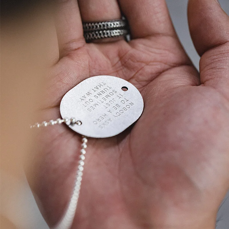 Maden Retro Letter Engraved Pendant Necklaces Hip-hop Style Trend Necklace for Everyday Versatile Accessories
