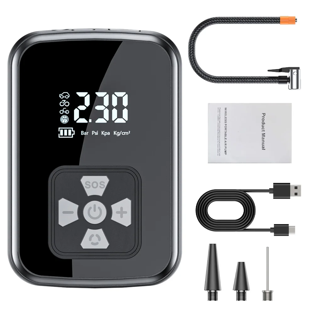 YIJU المحمولة سيارة مضخة هواء مضخة نفخ الإطارات الكهربائية ذكي شاشة ديجيتال آلات الغازات الإطارات دراجة نارية ضاغط الهواء