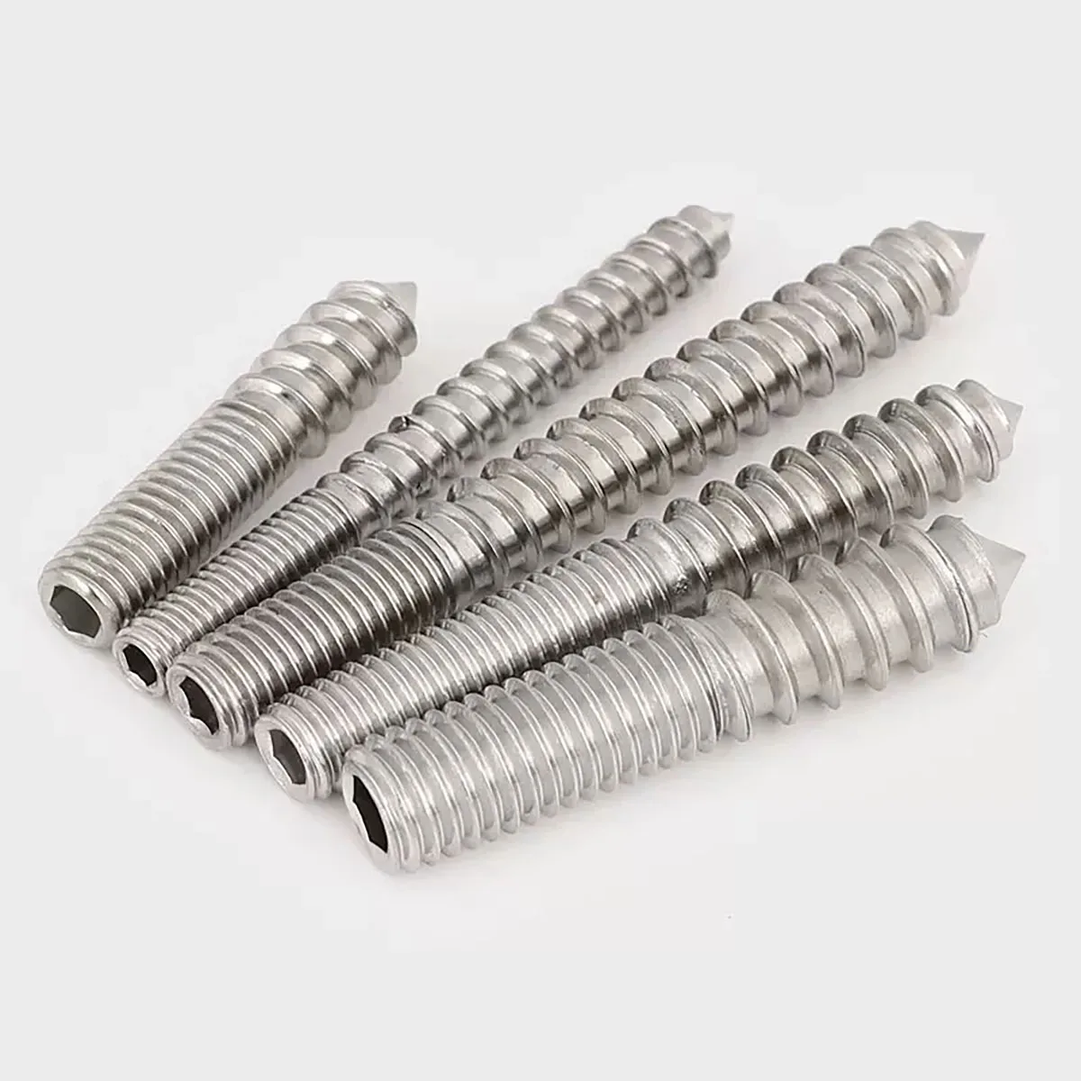 304 Stainless Steel Headless Hexagonal Socket Double Head Pointed Tail Self-Tapping Screw M4M5M6M8M10