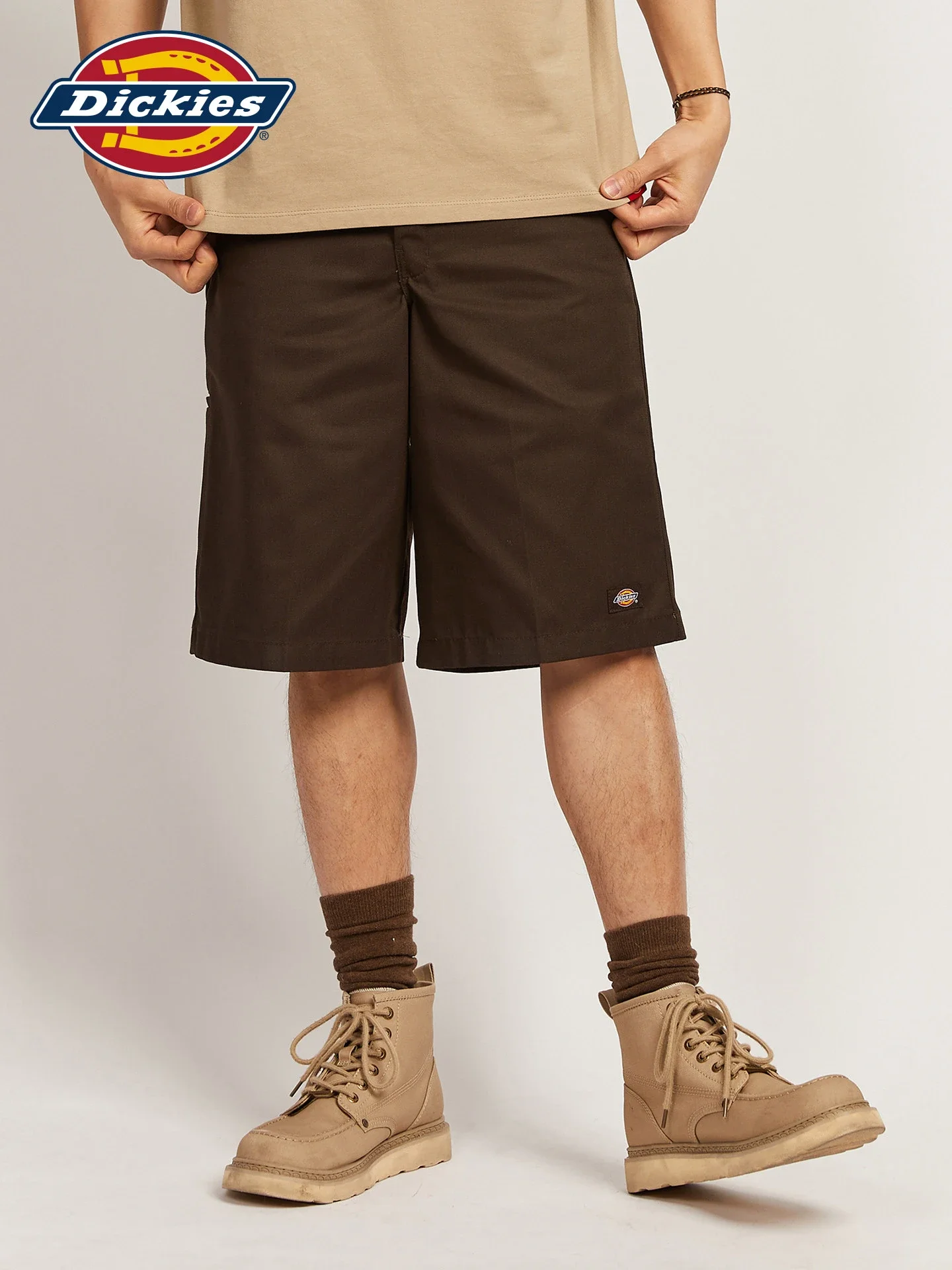 Authentic Brand‑New Dickies Men's Solid‑Color Loose Work Shorts, Grey Casual Relaxed‑Fit Cargo Short Pants for Summer Daily Wear view 3