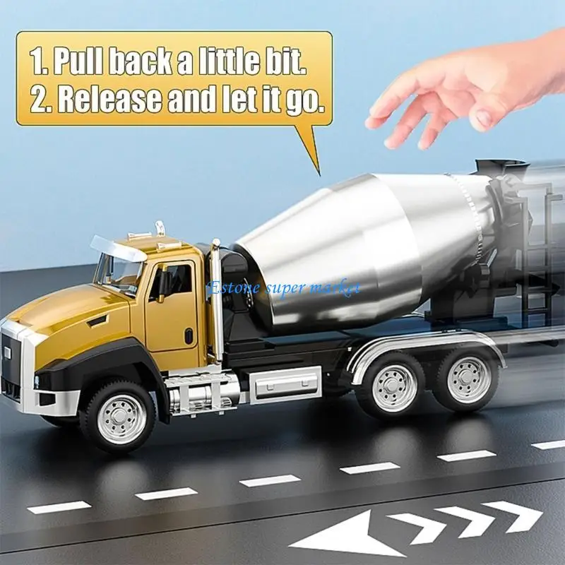 090B Boy Toy Care Engineering Xe máy xúc xích xe máy trộn mô hình xe tải mô hình sát sức mạnh cho bé trai học đồ chơi mô