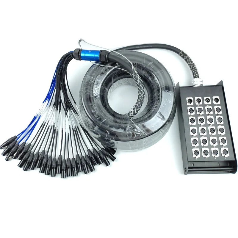 Best Sellers24-Way Multi-Core Cannon XLR Junction Box/Hub Studio Recording 1080p Stage Signal Cable Microphone Audio Socket Spea