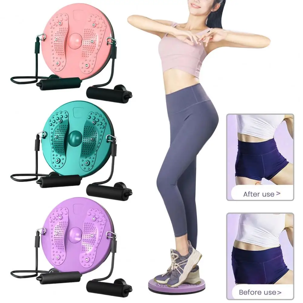 

Waist Twisting Tool Waist Twist Board with Resistance Rope Magnetic Foot Massager Waist Twist Disc for Abdominal Sculpting