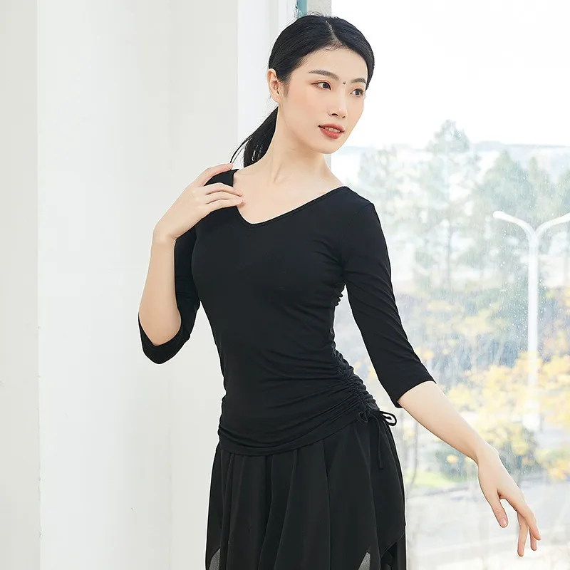 Dansoefentop voor dames, ballet- en latijns turnpakje in meerdere stijlen voor lichaamstraining