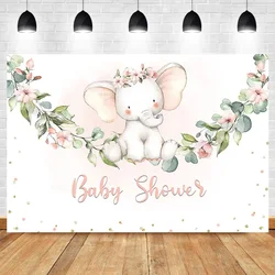 Cute Elephant Background Cloth Baby Shower Gender Revealing Party Decoration Newborn Portrait Photography Background Props