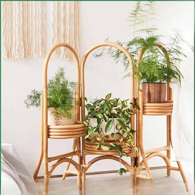 Flower rack: The corner of the living room can be converted into a three story modern indoor balcony flower pot rack