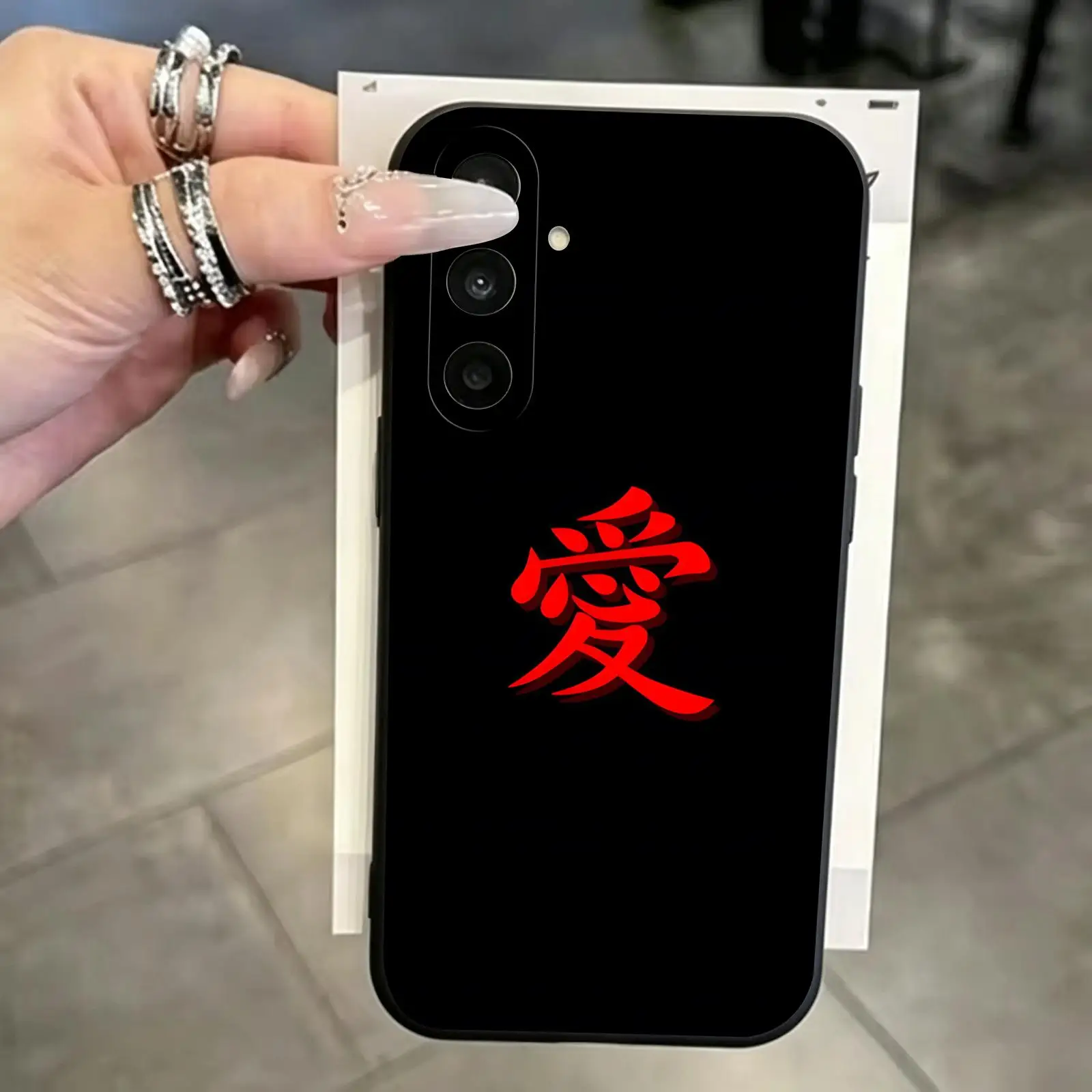 Chinese character pattern 'Love'  Phone Case For Samsung A57 A56 A37 A27 A17 A36 A26 A55 A35 Black Matte Soft Case