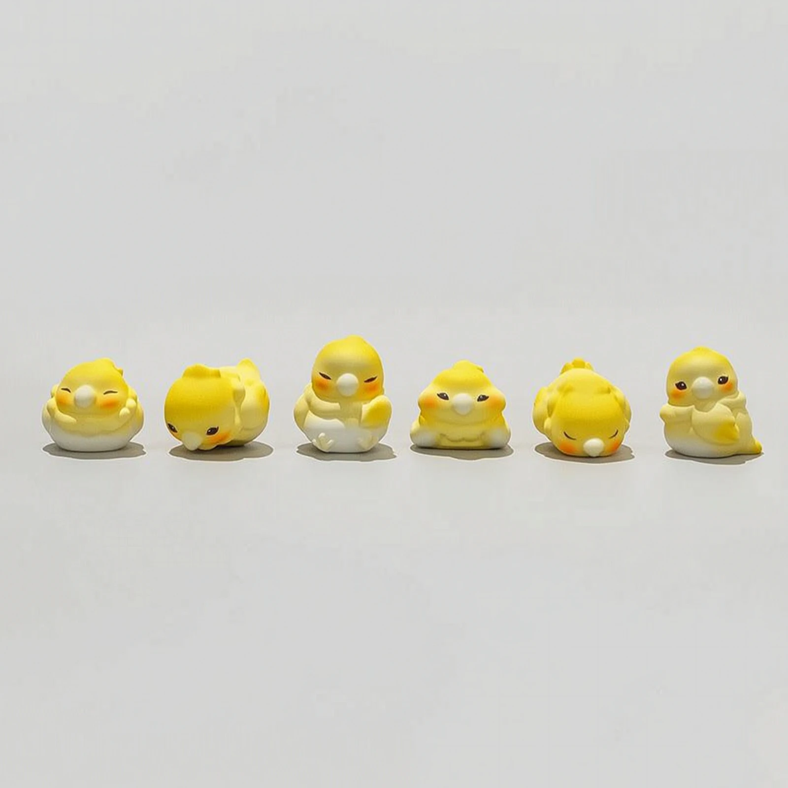 6 Pieces Mini Duck Figurine Cute Monitor Perching Figures Screen Edge Ornaments Miniature Desk Duck Ornament Kawaii