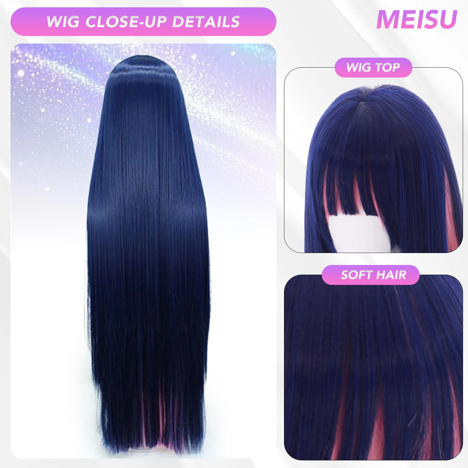 ميسو 40 بوصة ‌ تخزين شعر مستعار تأثيري الألياف الاصطناعية الطبقات الشعر مقاومة للحرارة الطبيعية السلس تأثيري حفلة سيلفي للنساء