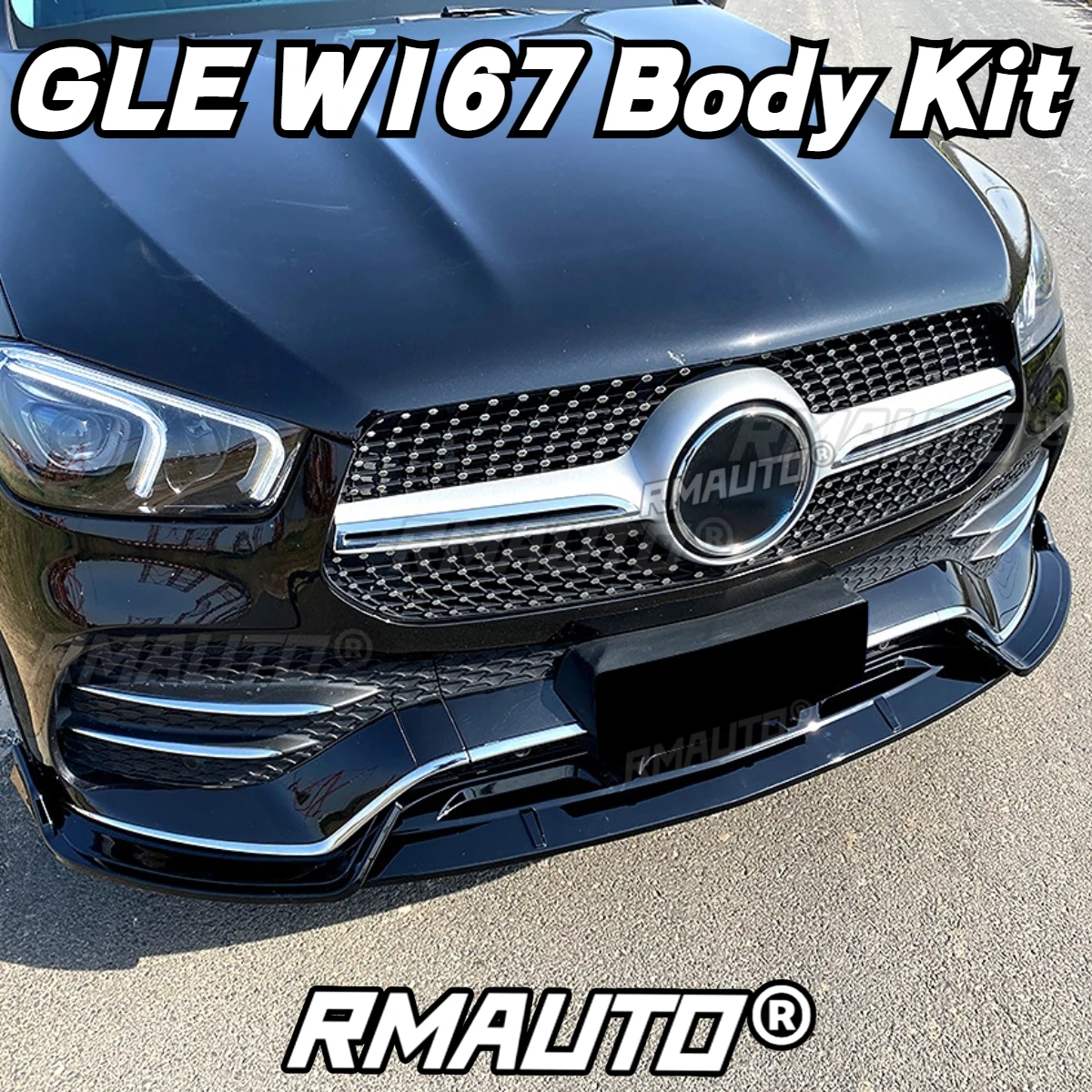 W167 GLE Lip Front Bumper Splitter Spoiler Diffuser Body Kit for Mercedes Benz W167 C167 GLE350 GLE450 2020-2022 Car Accessories view 2
