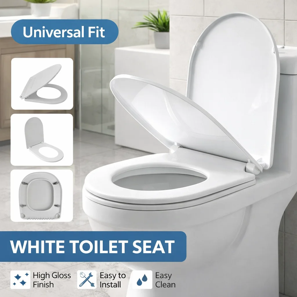 

Removable Toilet Seat Cover Quick Release Thickened Bathroom Lid Replacement