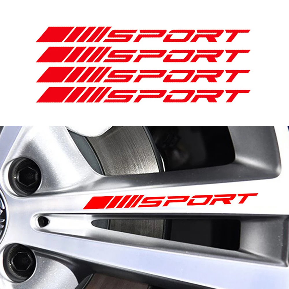Fashion 4pc Car Stickers Wheels Rims Sport Racing DIY Stripes Decorative Stickers Emblem Car Styling Car SUV Truck Accessories