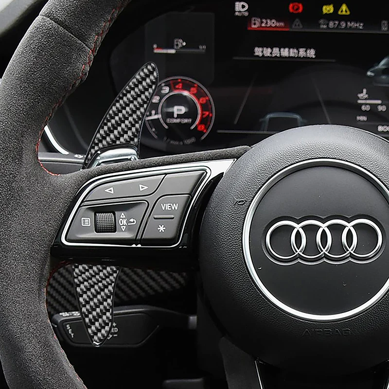 Carbon Fibre Steering Wheel Shift Paddle Shifter For Audi R8 Spyder RS3 8V RS4 RS5 B9 RS Q3 RS A6 A7 A5 Q8 TT Car Accessories