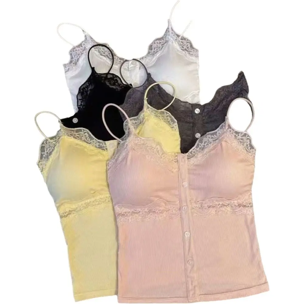 

Fashion V-Neck Lace Camisole Strappy Slim Fit Camisole Vest Sexy Design Summer Top Summer