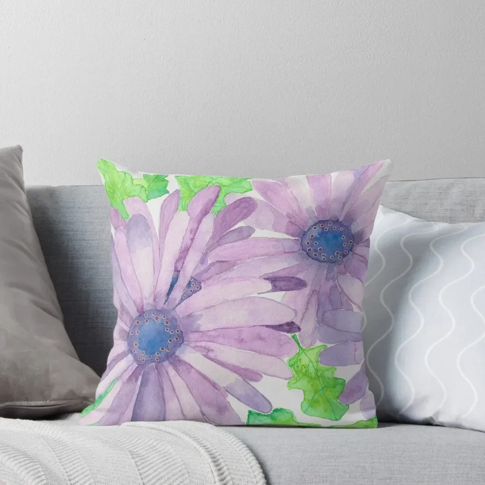 Purple Daisies Throw Pillow ornamental pillows Cushions christmas decorations 2025 pillow