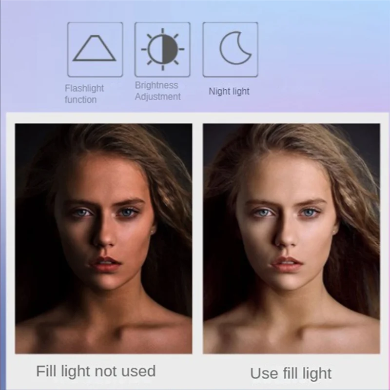 ABKI-Mobile Phone Fill Flash Lens Light Lamp Clip Three Stop Dimming Mini Durable Practical 10 LED Selfie Ring Beauty