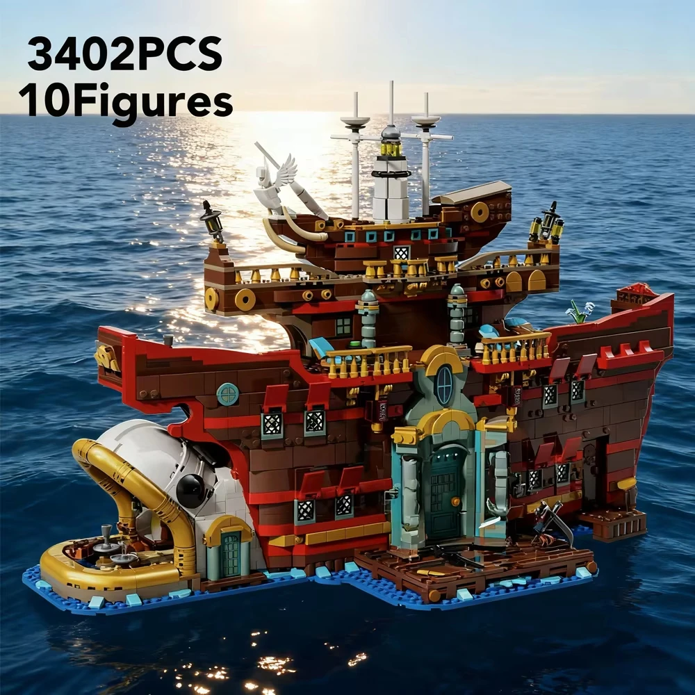 

New style floating restaurant model in Hong Kong, building blocks, bricks, craft toys, children's birthday gifts, adult holiday