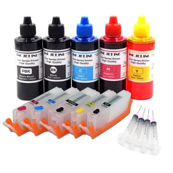 Tinta de repuesto con cartucho para Canon PIXMATS705, TR7550, TR8550, TS6150, TS6151, TS6250, 580, TS9550, TS9551C, 581, 6251, PGI, 5 colores