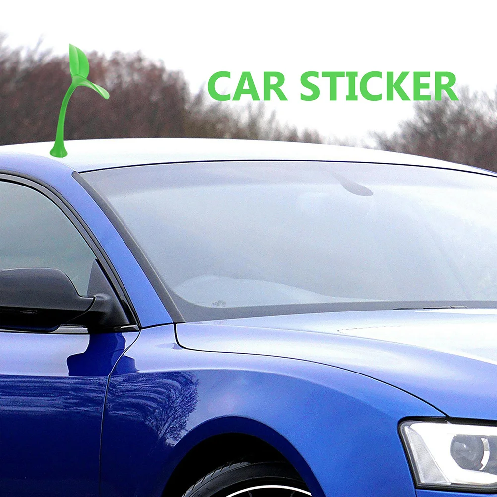 

2Pcs Car Roof Decoration 3D Plant Sprout Cute Car Hood Bumper Sticker Easy Install Vehicle Exterior Ornament Hood Ornament Funny