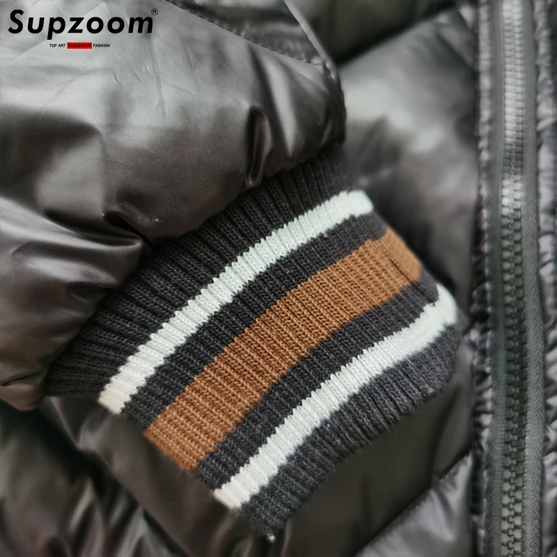 Supzoom 2022 New Arrival Hip Hop Embroidery Couples Casual Top Fashion Male And Female Winter Men Coat Warm Baseball Down Jacket