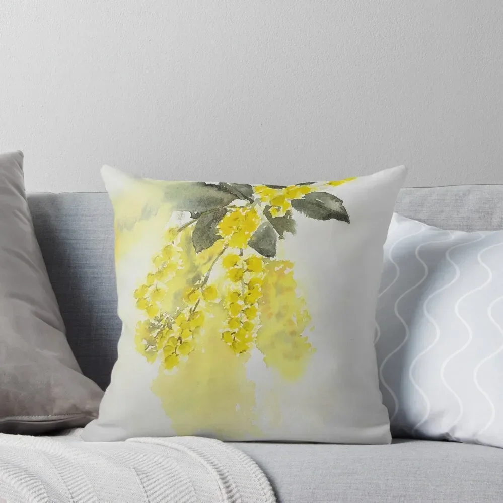 

Australian golden wattle watercolour Throw Pillow Cushions For Sofa Christmas Covers Pillowcases Cushion Covers Sofa Pillow