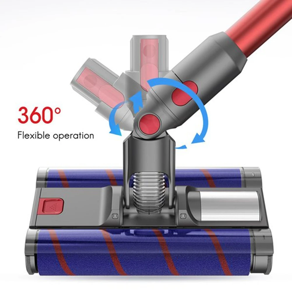 رأس أرضية فرشاة دوارة مزدوجة ناعمة لأجزاء المكنسة الكهربائية Dyson V7 V8 V10 V11 V15 مع مصابيح أمامية LED - A19G