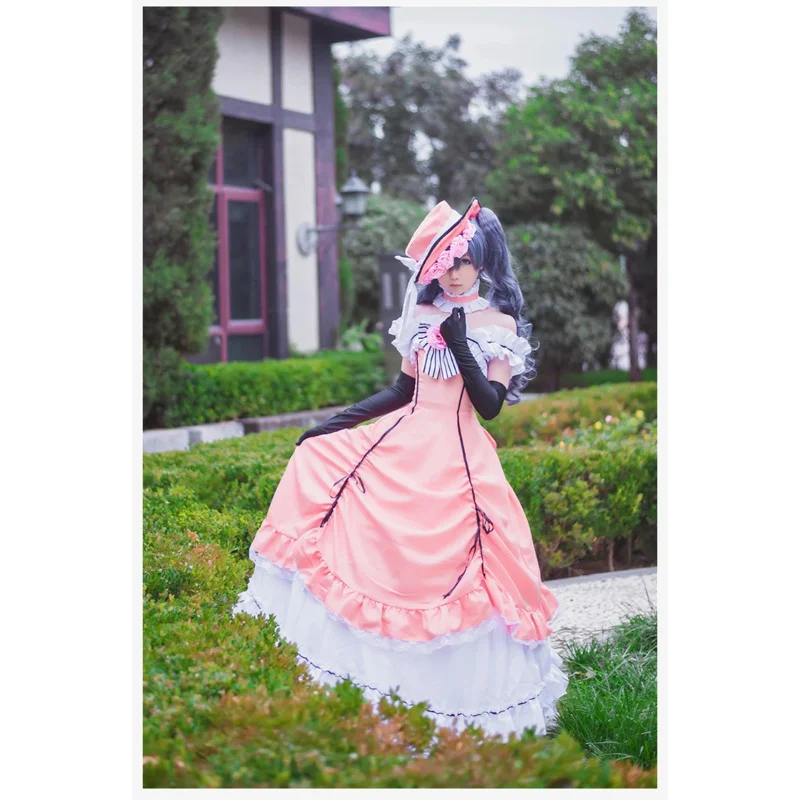 Anime Black Butler Ciel Phantomhive cosplay dress wig kushitsu women Lady Lolita maid dress uniform cosplay costumes pa7925