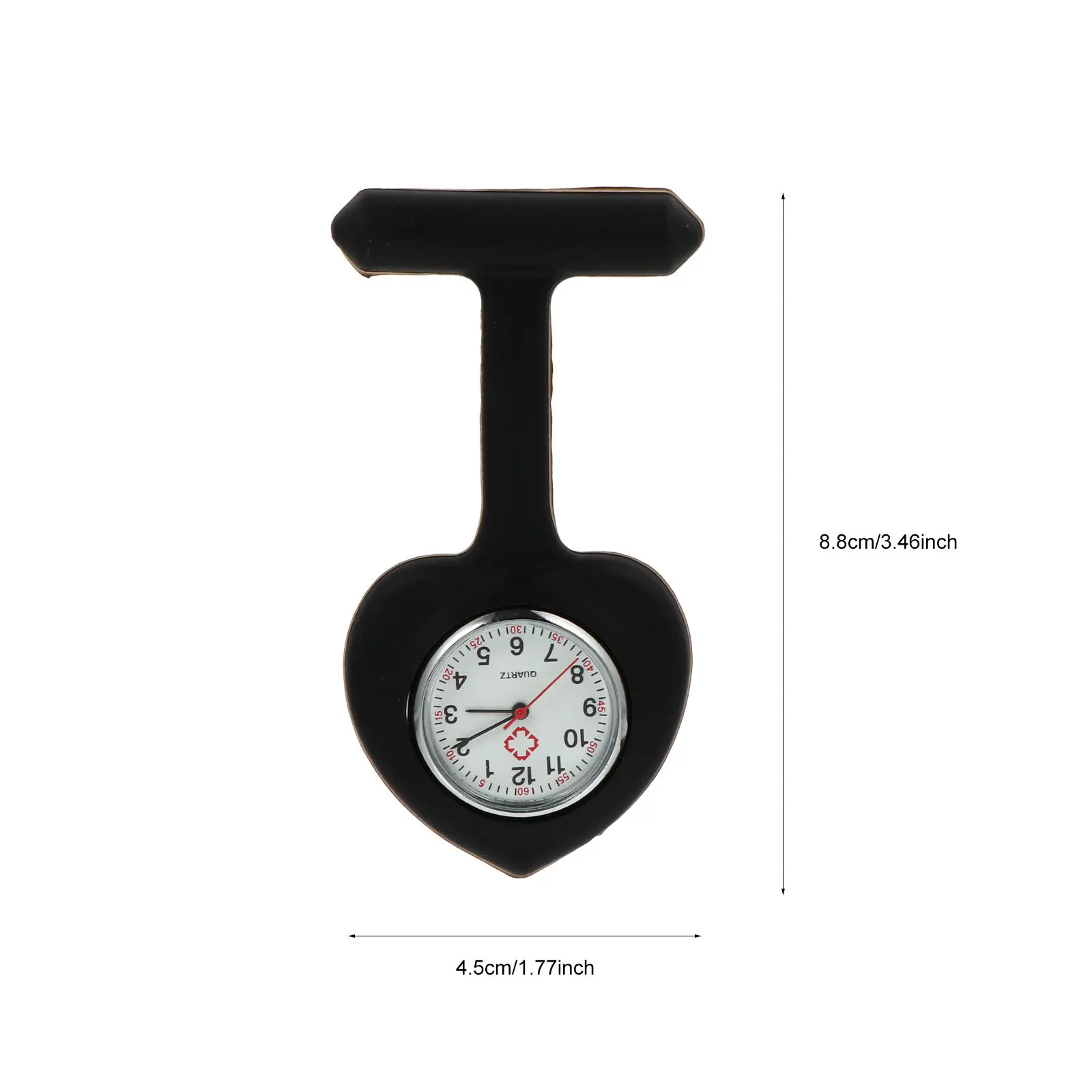 Watch Nurse Fob Practical Heart Shape Doctor Black Lightweight Nurses Convenient