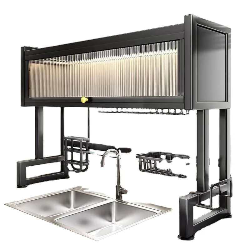 2025 nuevo TW estante De almacenamiento De cocina Sinkescurridor De Platos soportes De almacenamiento De hierro y estantes encimera armario De piscina multifuncional
